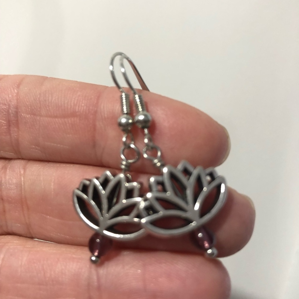 Lotus flower earrings